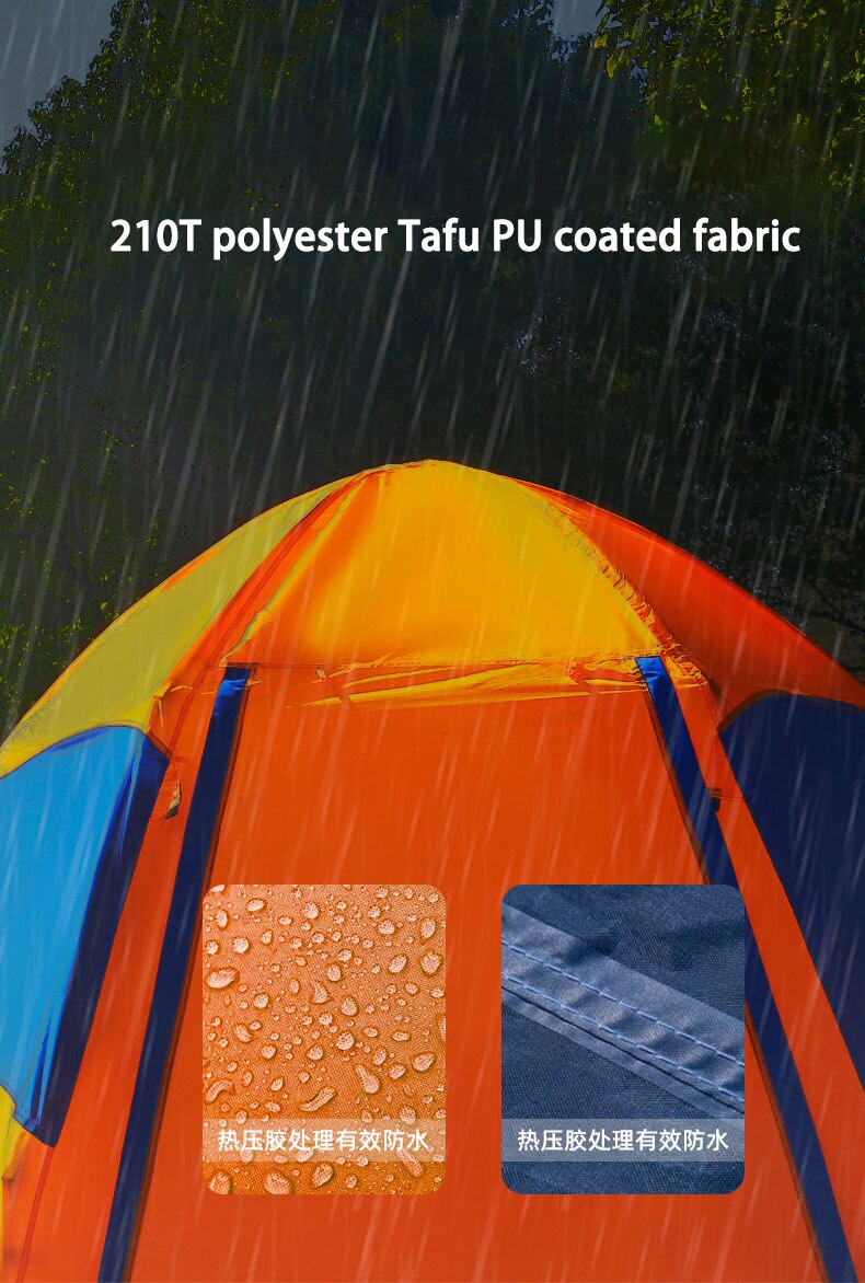 Cheap Goat Tents Outdoor Camping Climbing 3 5 People Automatic Quick Open Hexagonal Tent Double Layer Thickened Rainproof Ventilate Hall Design   